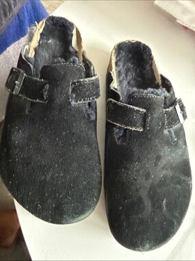 Birkenstock Black Suede Fleece Lined Clogs